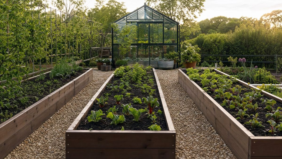 Raised kitchen garden beds